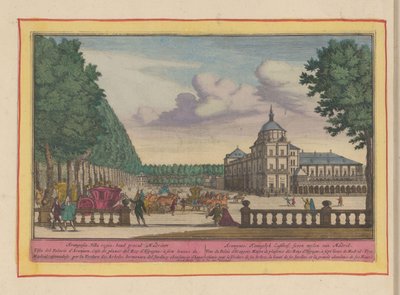 Det kongelige palasset i Aranjuez Aranguez, Koninklyk Lusthof, syv mil fra Madrid (tittel på objekt) Theatrum Hispaniae (...) (serietittel) av Pieter van den Berge