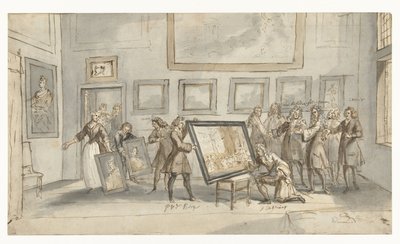 Prins Eugenius av Savoy hos kunsthandleren J.P. Sommer av Pieter van den Berge