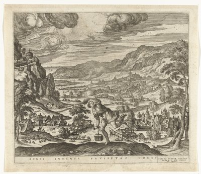 Fattigdom hindrer geniale sinns fremgang Bonis ingenys paupertas obest (tittel på objekt) av Pieter van der Borcht (I)