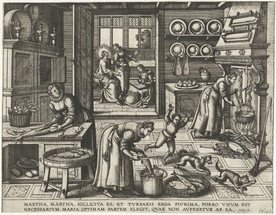 Kristus i huset til Marta og Maria av Pieter van der Borcht (I)
