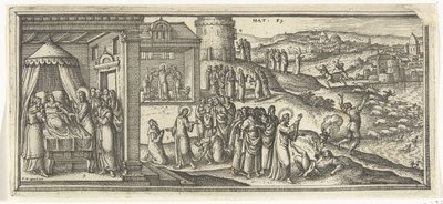 Kristi helbredelser Bibelske scener (serietittel) av Pieter van der Borcht (I)