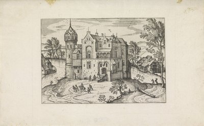 Slott ved en elv Små landskap (serietittel) av Pieter van der Borcht (I)