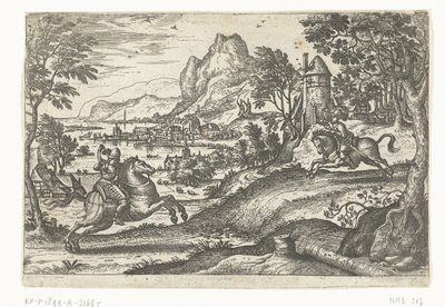Landskap med to ryttere. av Pieter van der Borcht (I)