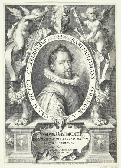 Gud viser seg for Abraham i skikkelse av en engel, og Abraham drar av Pieter van der Borcht