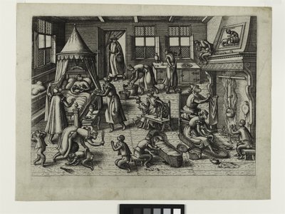 Barnehagen, ca. 1585 (etsing) av Pieter van der Borcht