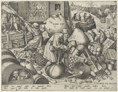 Hver mann Allegori om egoisme Elck (tittel på objekt) av Pieter van der Heyden