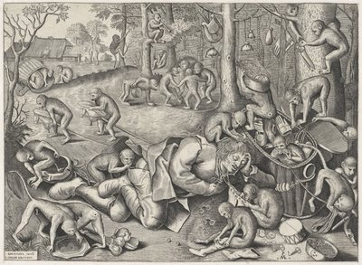 kjøpmann ranet av aper av Pieter van der Heyden