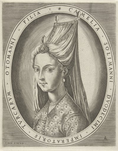 Portrett av Camalia, datter av Suleyman I den store portretter av herskere (serietittel) av Pieter van der Heyden