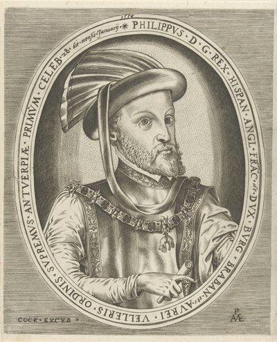 Portrett av Filip II, konge av Spania Portretter av linjaler (serietittel) av Pieter van der Heyden