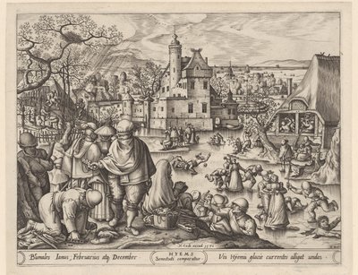 Vinter Hyems (tittel på objekt) The Four Seasons (serietittel) av Pieter van der Heyden