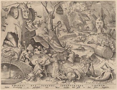 fråtsing av Pieter van der Heyden after Pieter Bruegel the Elder