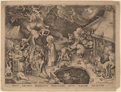 Saint James og magikeren Hermogenes av Pieter van der Heyden after Pieter Bruegel the Elder