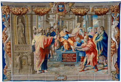Teppet fra det syttende århundre som viser blindingen av trollmannen Elima av Pietro 1579 1669 Fevère