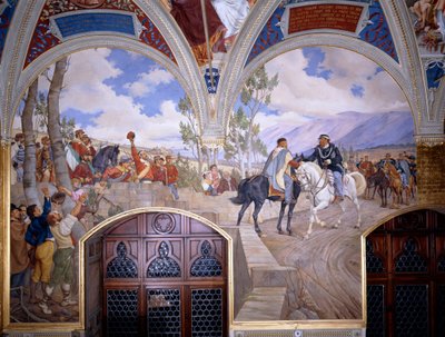 Victor Emanuel II Møte Giuseppe Garibaldi på Teano av Pietro Aldi