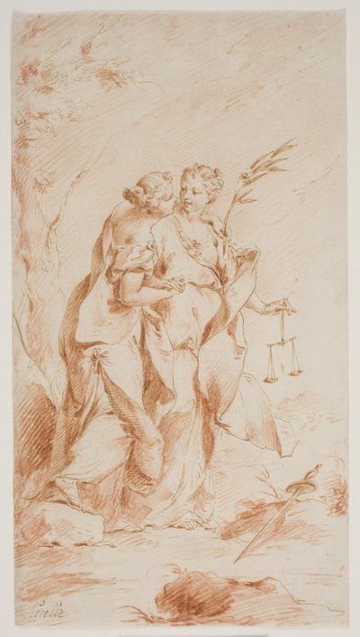 Fred og rettferdighet omfavner av Pietro Antonio Novelli