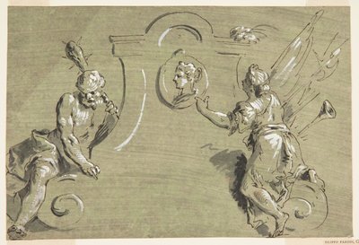 Prosjekt for en del av en malt dekorasjon av Pietro Antonio Novelli