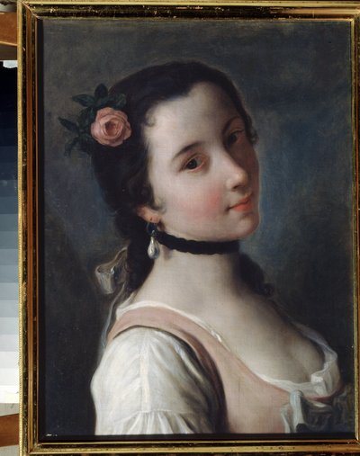 En jente med en rose av Pietro Antonio Rotari
