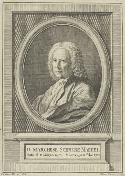Portrett av poeten Scipione Maffei 1675-1755, ca. 1750. av Pietro Antonio Rotari