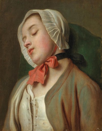 Sovende ung kvinne, midten av 1700-tallet. av Pietro Antonio Rotari