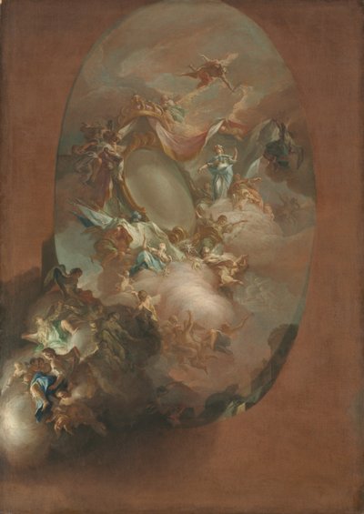 Studie for The Apotheosis of Ferdinand IV and Maria Carolina, King and Queen of Napoli, ca. 1781. av Pietro Bardellino