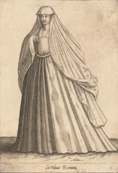 Den romerske enken, ca. 1580. av Pietro Bertelli.