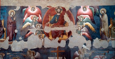 Den siste dommen Den trunkende Kristus omgir engler. Detalj. Fresco av Pietro de Cerroni dit Cavallini (aktiv rundt 1273-1321) 1293 Roma, Santa Cecilia in Trastevere av Pietro Cavallini