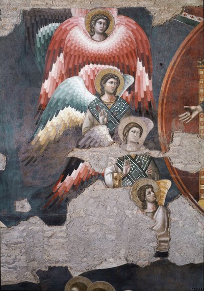 Den siste dommen, detalj av engler - Fresco av Pietro Cavallini