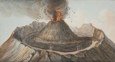 Plate IX fra Campi Phlegraei: Observasjoner av vulkanene på de to Siciliene av William Hamilton, 1776 (håndfarget gravering) av Pietro Fabris