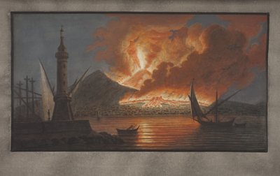Plate VI fra Campi Phlegraei: Observasjoner av vulkanene på de to Siciliene av William Hamilton, 1776 (wc på papir) av Pietro Fabris