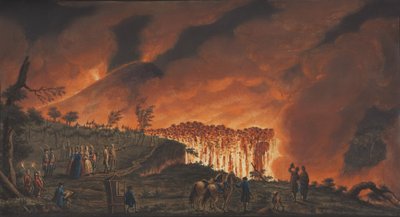 Plate XXXVIII fra Campi Phlegraei: Observasjoner av vulkanene på de to Siciliene av William Hamilton, 1776 (wc på papir) av Pietro Fabris