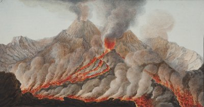 Plate X fra Campi Phlegraei: Observasjoner av vulkanene på de to Siciliene av William Hamilton, 1776 (wc på papir) av Pietro Fabris