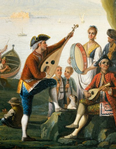 Scener fra hverdagen i en hule i Posillipo, av Pietro Fabris, detalj av Pietro Fabris