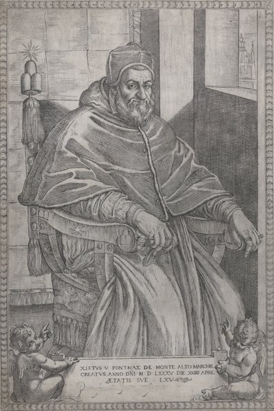 Portrett av pave Sixtus V, 1585. av Pietro Facchetti