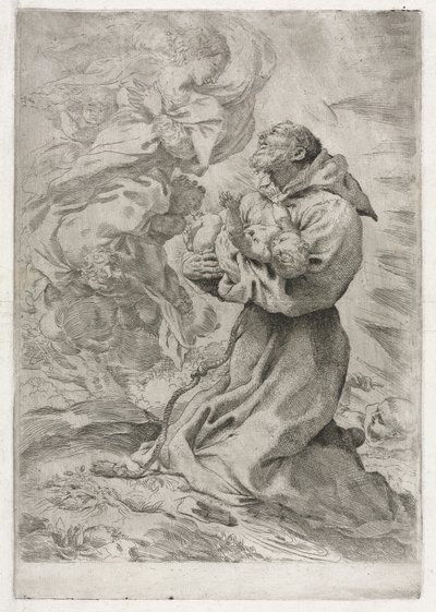 Visjonen til St. Frans av Assisi, 1590. av Pietro Faccini