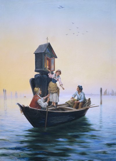Deltar i en venetiansk helligdom, av Pietro Gabrini