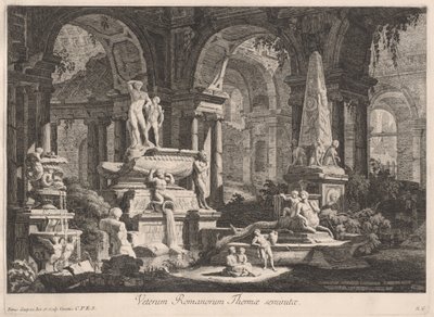 De gamle romerske badene er halvt ødelagte av Pietro Gaspari