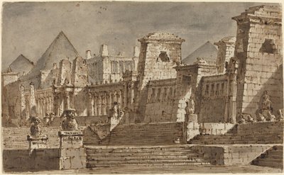 Et egyptisk scenedesign av Pietro Gonzaga