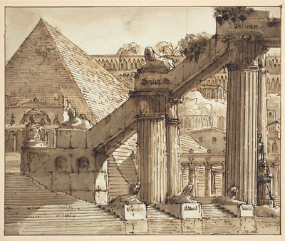 Egyptisk scenedesign av Pietro Gonzaga