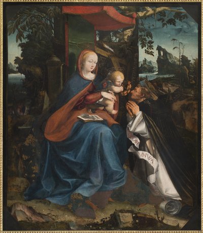 Madonna og barn og St Peter Martyr, 1525 av Pietro Grammorseo