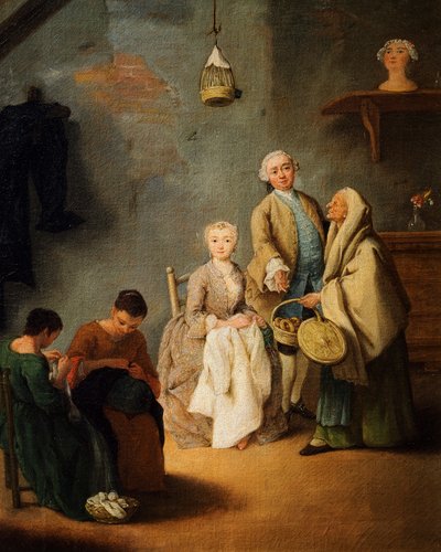 Broderiverksted, av Pietro Longhi (1701-1785) av Pietro Longhi