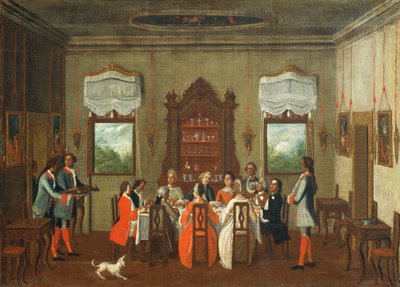 Lunsj på Villa, fra skolen til Pietro Longhi av Pietro Longhi