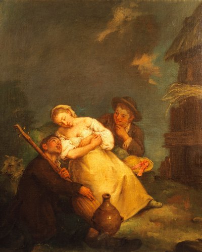 Bondescene, av Pietro Longhi (1701-1785) av Pietro Longhi