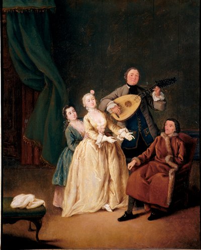 Familiekonsertmaleriet av Pietro Longhi (1702-1785) 1752 Dim. 62x51 cm Ca 