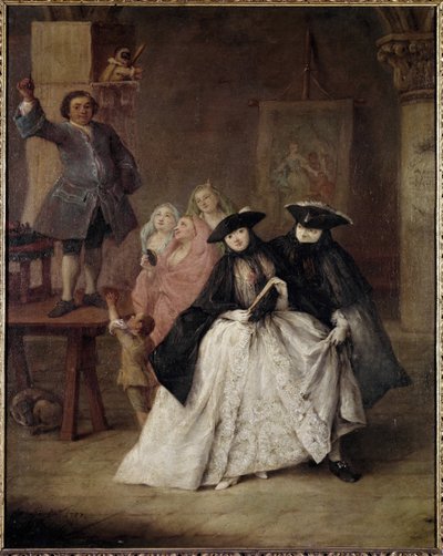 Sjarlatanen (Il ciarlatano) - Maleri av Pietro Longhi (1702-1785), olje på lerret, 62x50 cm av Pietro Longhi