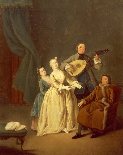 Konserten eller familien på konsert av Pietro Longhi