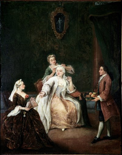 Frisøren (The hairdresser) Maleri av Pietro Longhi (1702-1785) 1760 ca. Dim 62x50 cm Venezia, Ca 