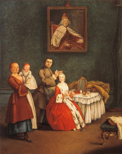 Frisøren, av Pietro Longhi (1701-1785) av Pietro Longhi