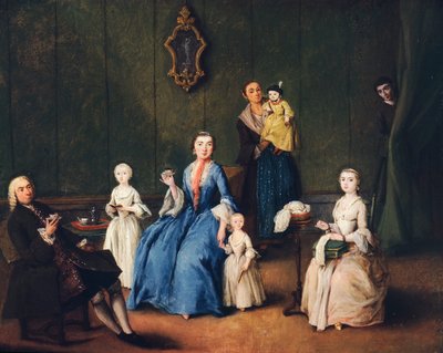 Venetiansk familie, av Pietro Longhi (1701-1785) av Pietro Longhi