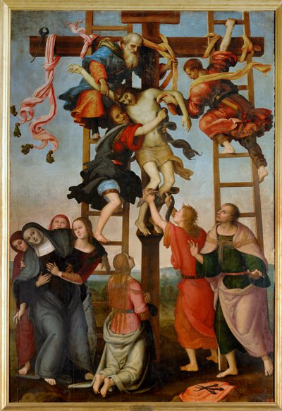 Avsetning (maleri på tre) av Pietro Perugino