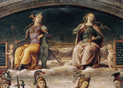 Modenhet og måtehold, detalj (fresco av Pietro Perugino